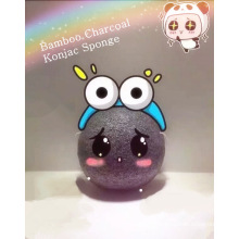 Cosmetics Charcoal Facial Konjac Sponge with Box Package